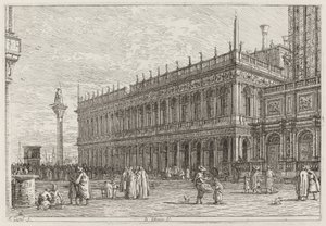 La libreria. V. [in alto a sinistra], entro il 1742 da Canaletto