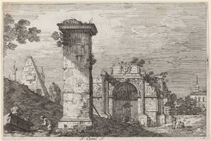 Paesaggio con monumenti in rovina da Canaletto