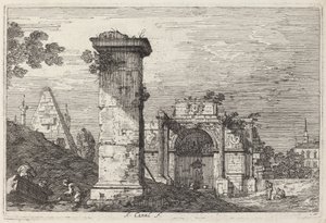 Paesaggio con Monumenti in Rovina, c. 1740 da Canaletto