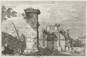 Paesaggio con monumenti in rovina (destra) da Canaletto
