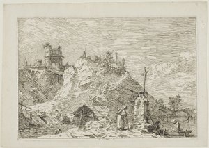 Paesaggio con il Pellegrino in Preghiera, da Vedute