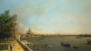 Londra. Il Tamigi dalla terrazza di Somerset House verso la città da Giovanni Antonio Canal