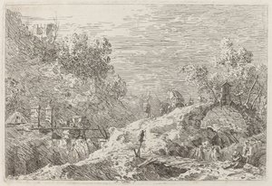 Paesaggio montano con cinque ponti da Canaletto