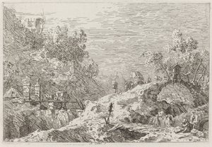 Paesaggio montano con cinque ponti da Canaletto