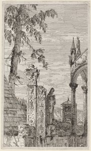 La tomba del vescovo, c. 1735-1746 da Canaletto