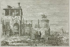 Il monumento equestre, da Vedute da Canaletto
