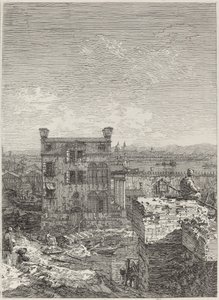 La casa con il peristilio [destra] da Canaletto