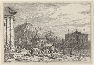 Il mercato a Dolo, c. 1735-1746 da Canaletto