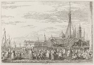 Il mercato sul Molo [in alto a sinistra], c. 1735-1746 da Canaletto