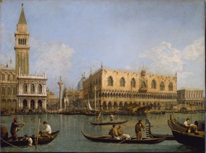 La Mole, vista dal bacino di San Marco a Venezia (dettaglio) Dipinto di Antonio Canal noto come Canaletto