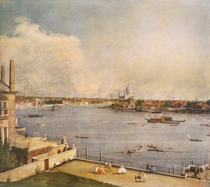 Il Tamigi e la città di Londra da Richmond House, Whitehall, Westminster, c. 1747 da Canaletto