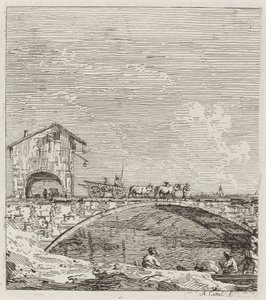 Il carro che passa su un ponte, c. 1735-1746 da Canaletto