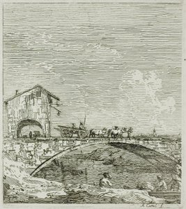 Il carro che passa su un ponte, da Vedute da Canaletto