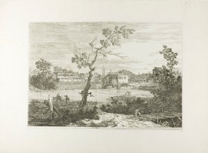 Veduta di una città su una riva del fiume, da Vedute da Canaletto