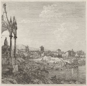 Veduta di una città con la tomba di un vescovo da Canaletto