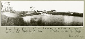 Fiume Auja, mostrando Khirbet Hadrah, 3 dicembre 1917