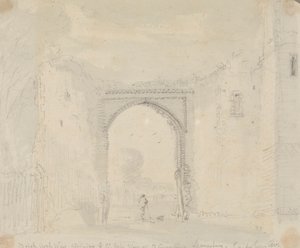 Arco di mattoni adiacente al grande portale del monastero di Sant