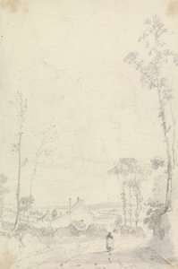 Schizzo di una casa lungo una strada di brughiera da Capt. Thomas Hastings
