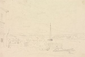 Schizzo di un paesaggio fluviale, Isola di Wight da Capt. Thomas Hastings