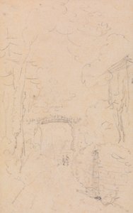 Schizzo di una strada alberata e ponte, Shorwell da Capt. Thomas Hastings