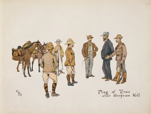 Bandiera di tregua dopo Surprise Hill, da The Leaguer of Ladysmith, 1900 da Captain Clive Dixon