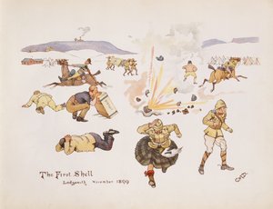Il primo proiettile, Ladysmith, 1899, da The Leaguer of Ladysmith, 1900 da Captain Clive Dixon