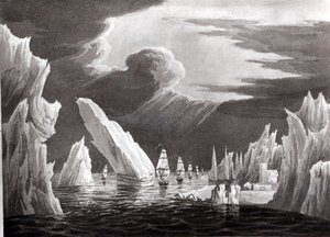 Passaggio attraverso il ghiaccio, 16 giugno 1818 inciso da D. Havell da Captain N. Rofs