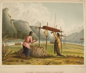 Indiani che offrono cibo ai morti da Captain Seth Eastman