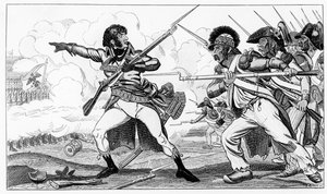 I Volontari in Zoccoli alla Battaglia di Valmy, 20 settembre 1792, illustrazione da 
