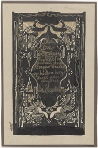 Progetto per un certificato in occasione di dodici anni e mezzo di servizio fedele presso la Fabbrica di Colla e Gelatina da Carel Adolph Lion Cachet
