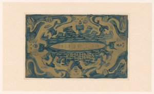 Progetto per vignetta della Koninklijke Paketvaart Maatschappij, K.P.M. Lines da Carel Adolph Lion Cachet