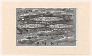 Progetto per il vignetta della Koninklijke Paketvaart Maatschappij, K.P.M. Lines da Carel Adolph Lion Cachet