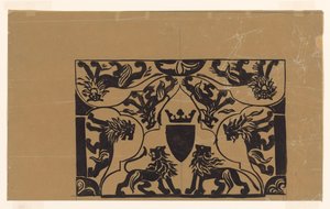 Ornamentales Design mit Löwen da Carel Adolph Lion Cachet