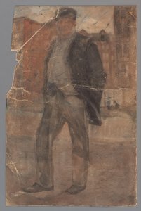 Uomo in piedi con cappello rigido da Carel Adolph Lion Cachet