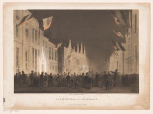Bredestraat illuminata a Leiden da Carel Christiaan Antony Last