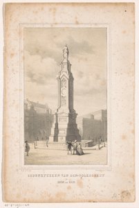 Monumento commemorativo sulla Dam ad Amsterdam Gedenkteeken van den volksgeest nel 1830 e 1831 (titolo sull