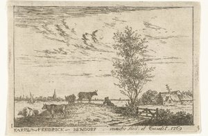 Paesaggio fluviale con mucche da Carel Frederik Bendorp (I)