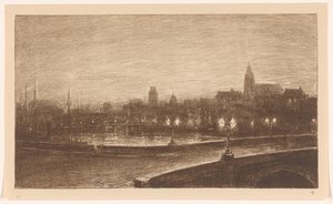 Ponte a Rotterdam di notte