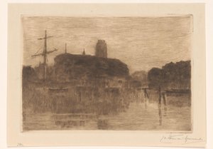 Veduta del Nuovo Porto a Dordrecht di sera da Carel Nicolaas Storm van 