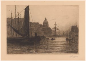 Porto a Dordrecht di sera da Carel Nicolaas Storm van 