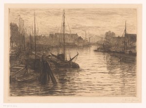 Riedijkshaven a Dordrecht di sera da Carel Nicolaas Storm van 