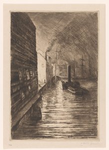 Cantiere navale a Vlissingen di sera da Carel Nicolaas Storm van 