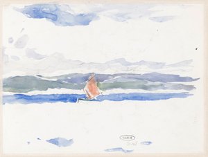 Vista sul mare con barca (?) da Carel Nicolaas Storm van 