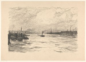 Rimorchiatore nel porto di Amburgo da Carel Nicolaas Storm van 