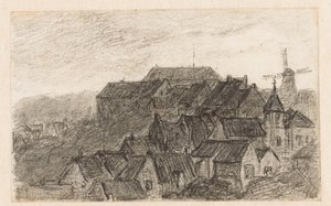 Veduta della città di Kleve con mulino