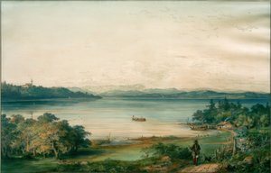 Il lago Ammersee visto dal Castello di Ried da Carl August Lebschee