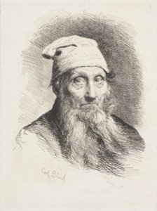 Un vecchio con berretto. Ritratto da Carl Bloch