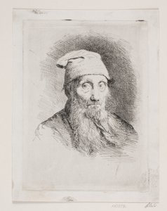 Un vecchio con cappello. Ritratto a mezzo busto da Carl Bloch