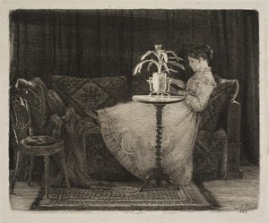 Donna che legge da Carl Bloch
