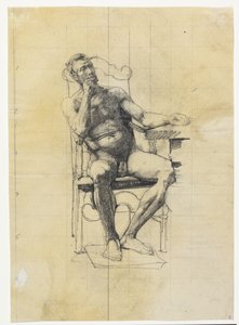 Figura maschile modello. Studio per la figura di Federico III nel dipinto dell